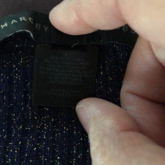 Marc Jacobs purple sweater M gold flecks wool/rayon/metallic - Picture 3 of 10